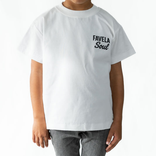 Favela Soul White Text Logo T-Shirt Kids