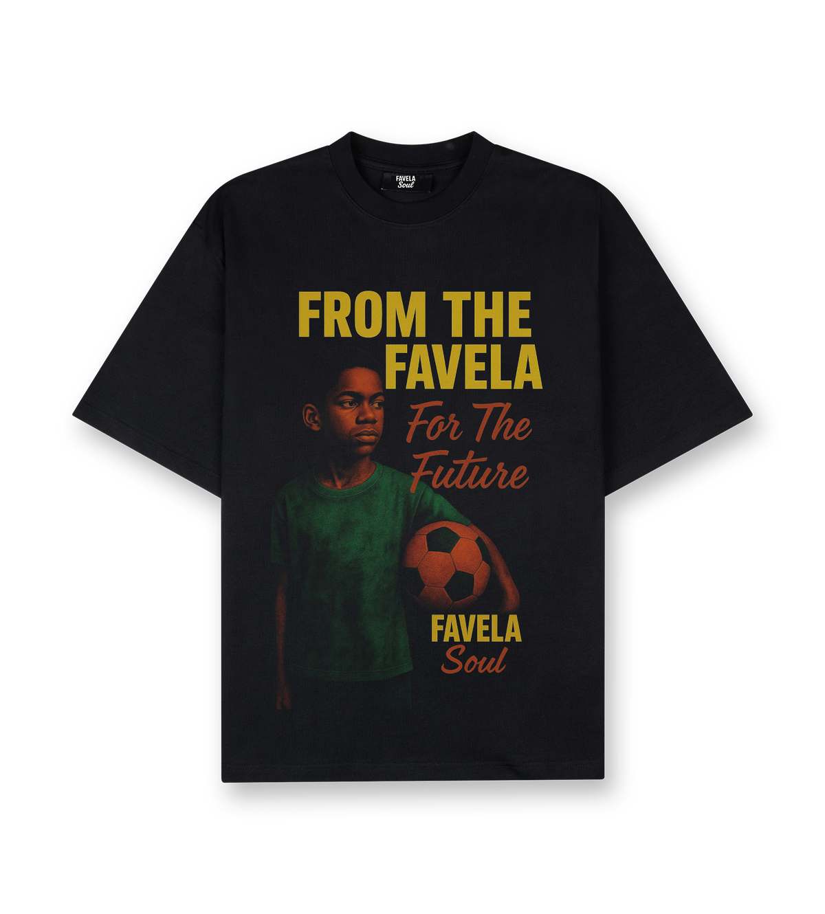 Favela Soul Black Futebol T-Shirt