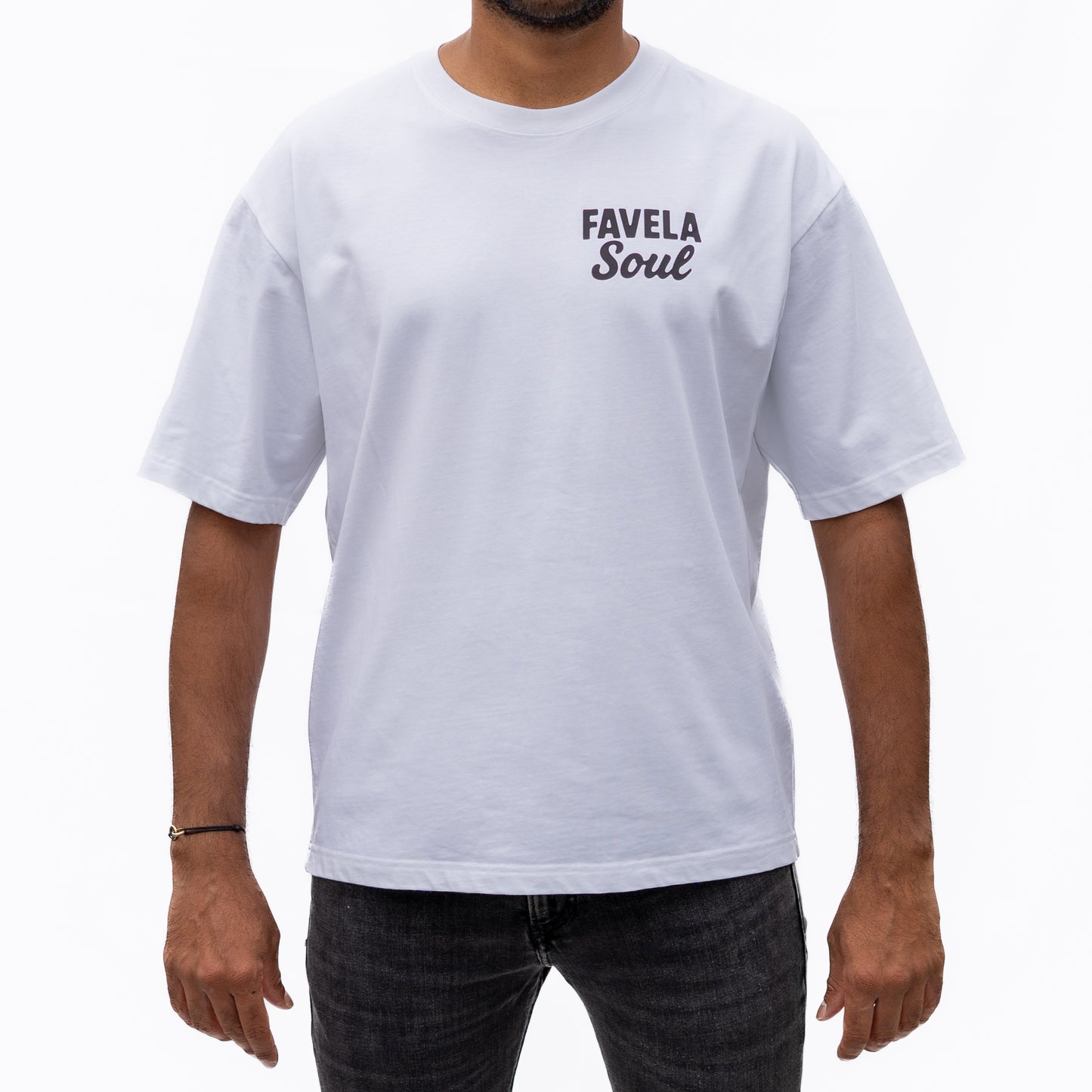 Favela Soul White Text Logo T-Shirt