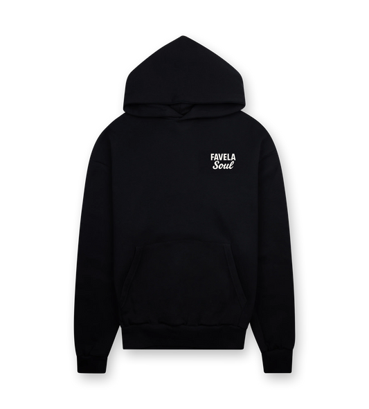 Favela Soul Black Text Logo Hoodie