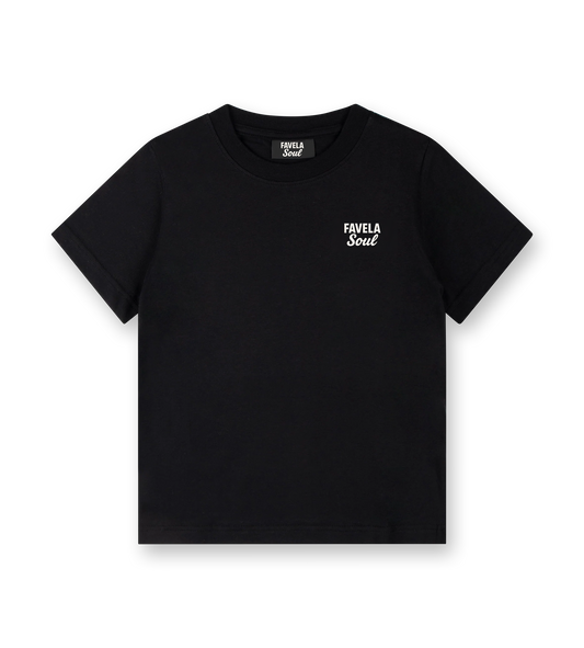 Favela Soul Black Text Logo T-Shirt Kids