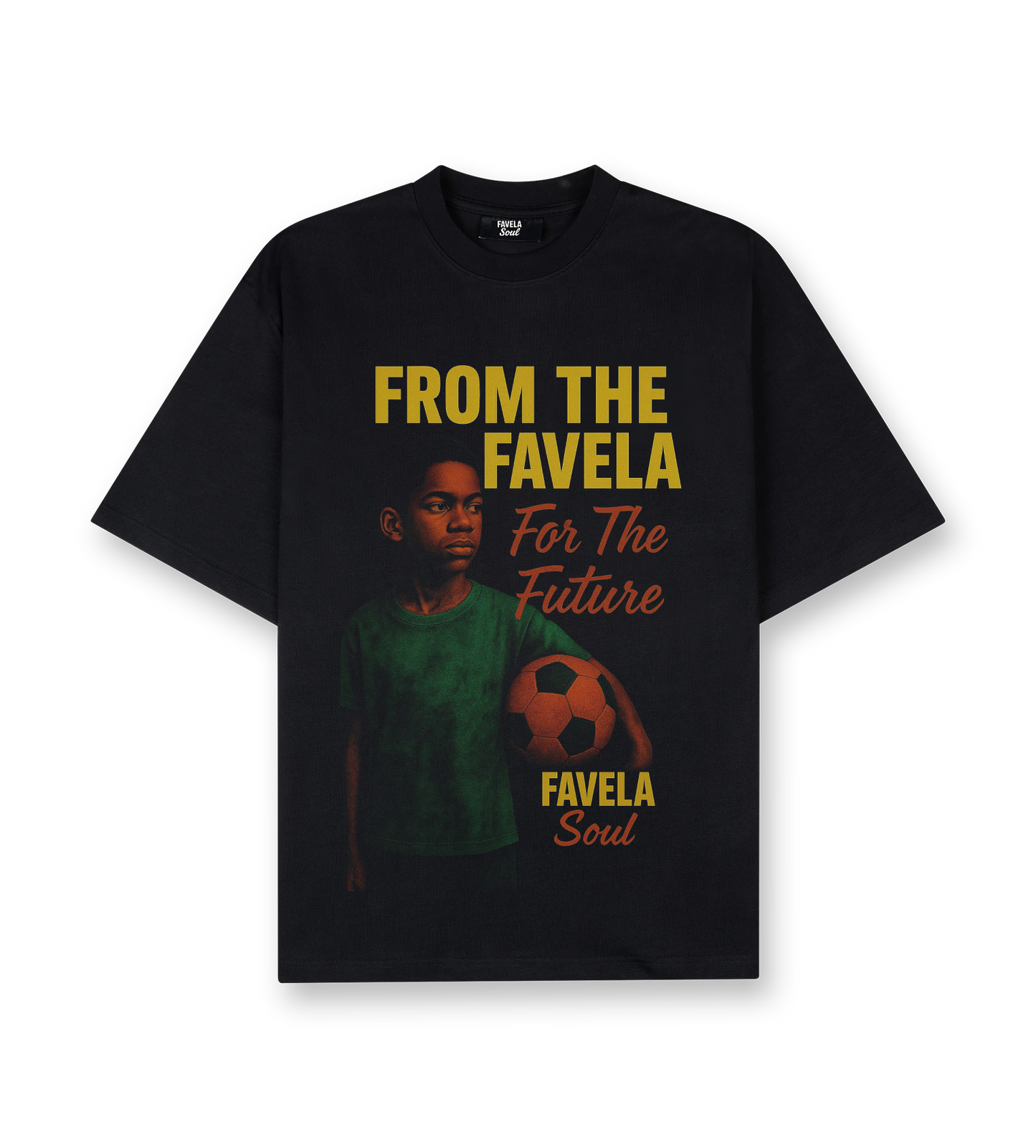 Favela Soul Black Futebol T-Shirt
