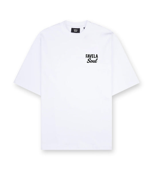 Favela Soul White Text Logo T-Shirt