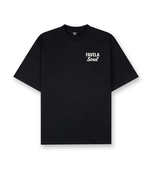 Favela Soul Black Text Logo T-Shirt